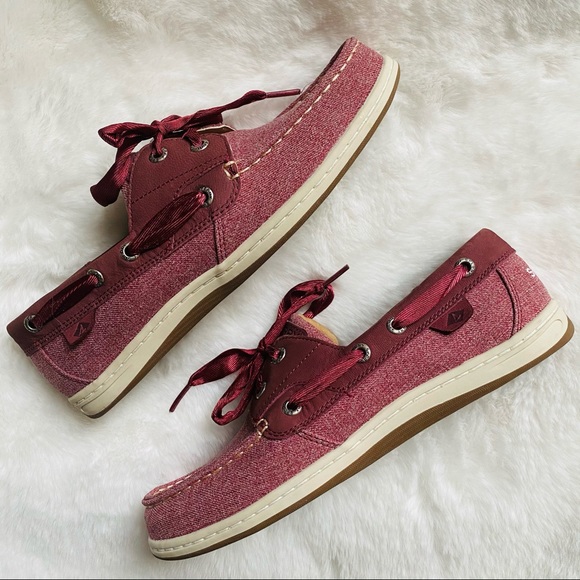 New sperry Koifish  Chambray Boat Shoe wine - Picture 11 of 14